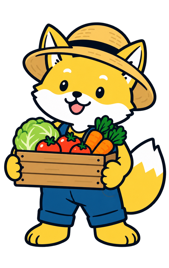 野菜を抱えるみりん